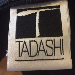 Tadashi Formal Prom/Cocktail Skirt Top Black Sheer